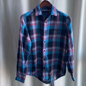 KR3W blue/red/black flannel shirt, size boys M